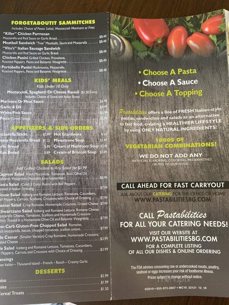 Pastabilities - Buffalo Grove, IL menu_pic