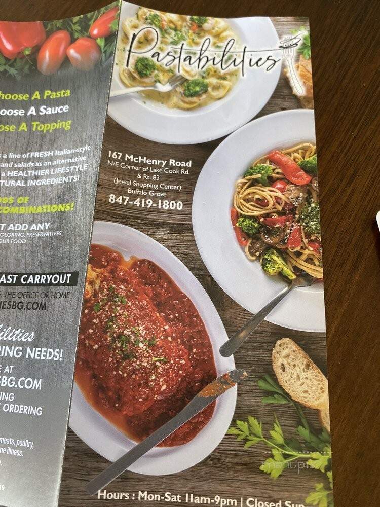 Pastabilities - Buffalo Grove, IL menu_pic