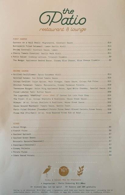 Patio - Quincy, IL menu_pic