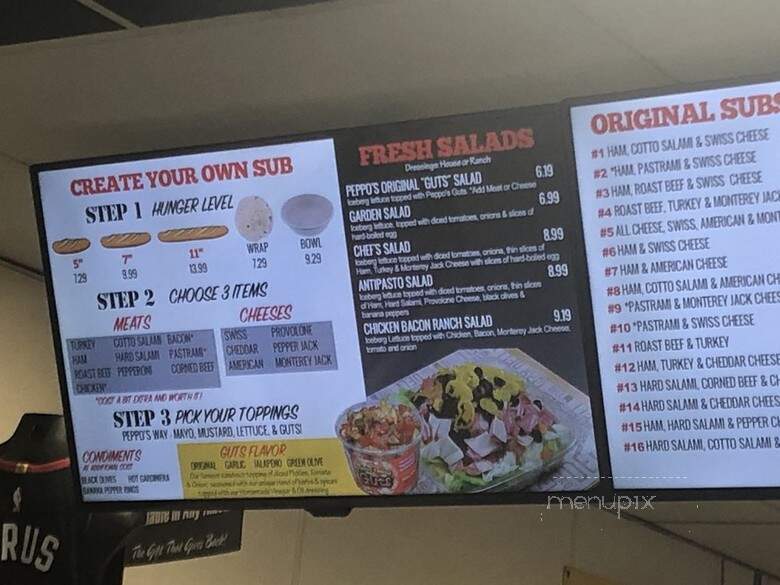 Peppo's Great Sub Sandwichs - Palos Hills, IL menu_pic