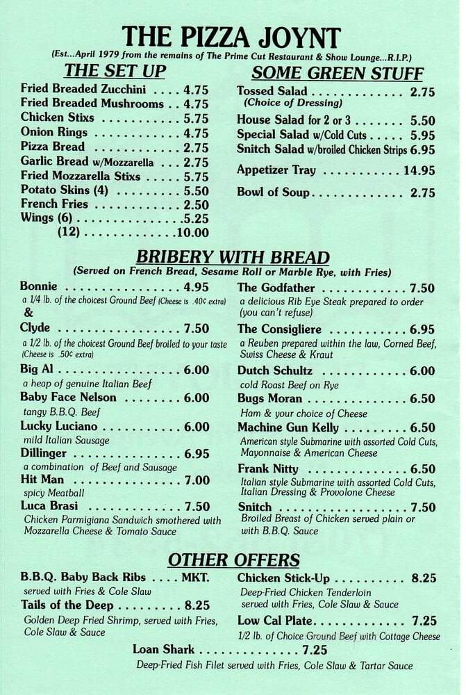 Perry's Pizza Joynt - Northlake, IL menu_pic
