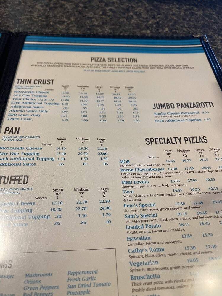 Pete's Pizzeria - Chicago, IL menu_pic