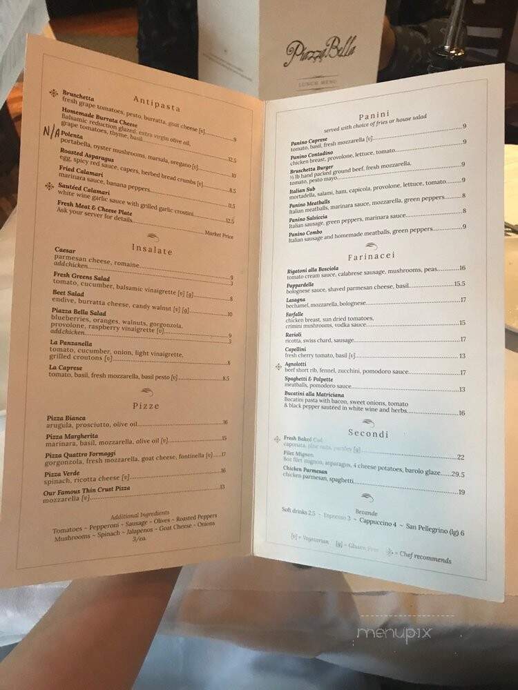 Piazza Bella Trattoria - Chicago, IL menu_pic