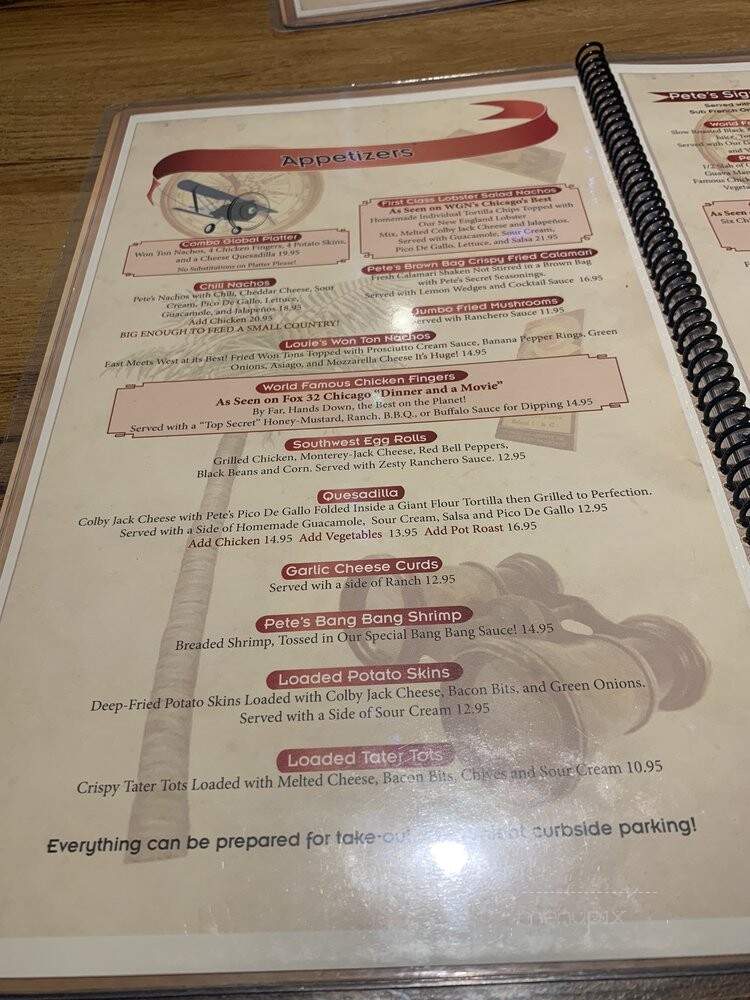 Pilot Pete's - Schaumburg, IL menu_pic