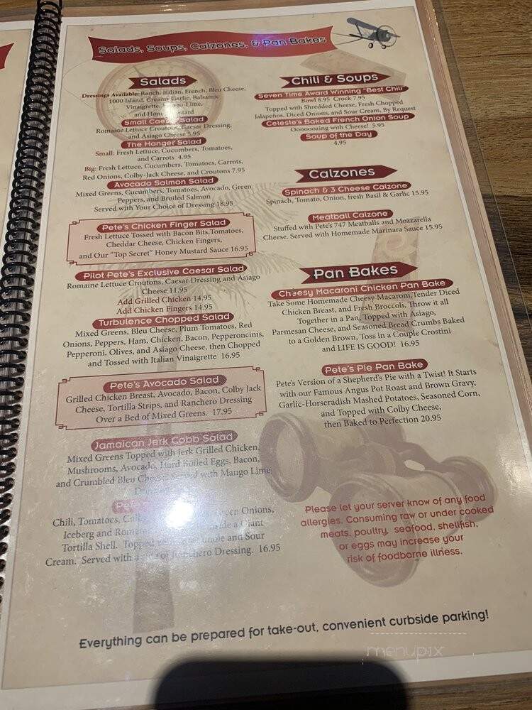 Pilot Pete's - Schaumburg, IL menu_pic