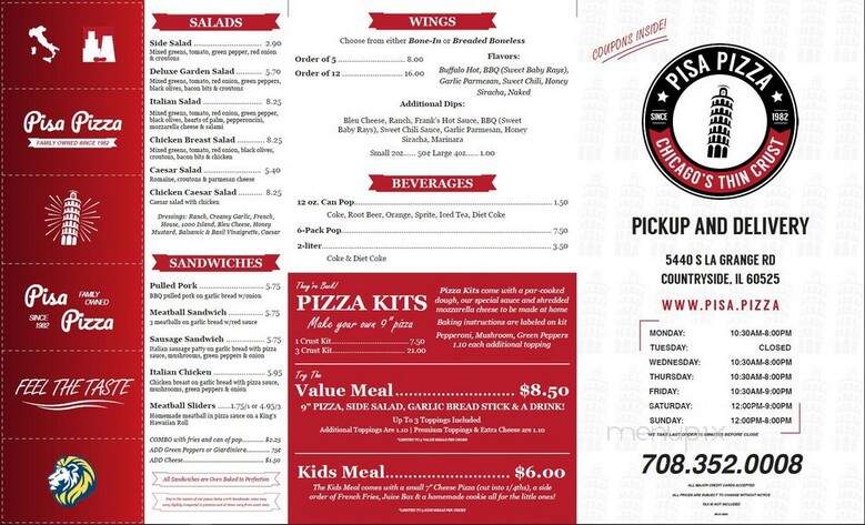 Pisa Pizza - Countryside, IL menu_pic