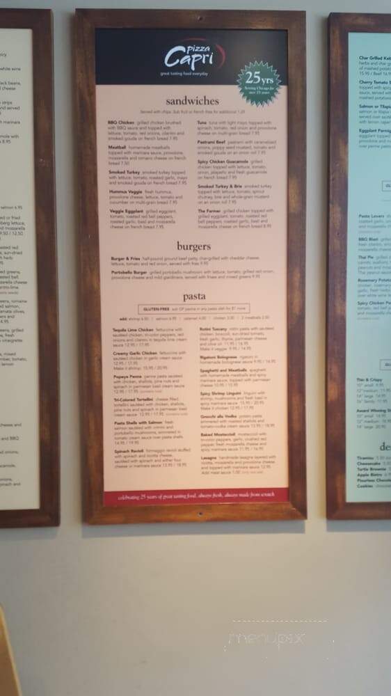 Pizza Capri - Chicago, IL menu_pic