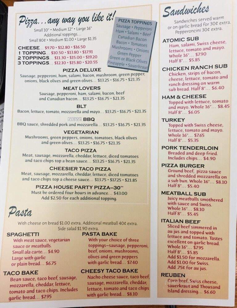Pizza House - Galesburg, IL menu_pic