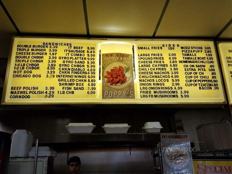 Poppys 2 - Waukegan, IL menu_pic