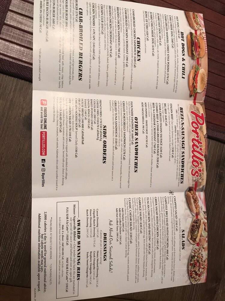 Portillo's Hot Dogs - Bolingbrook, IL menu_pic