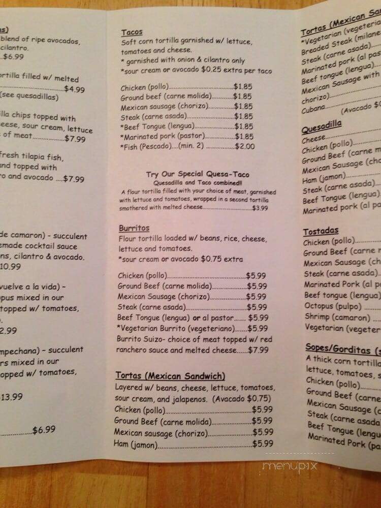 Puerto Alcapulco - Grayslake, IL menu_pic