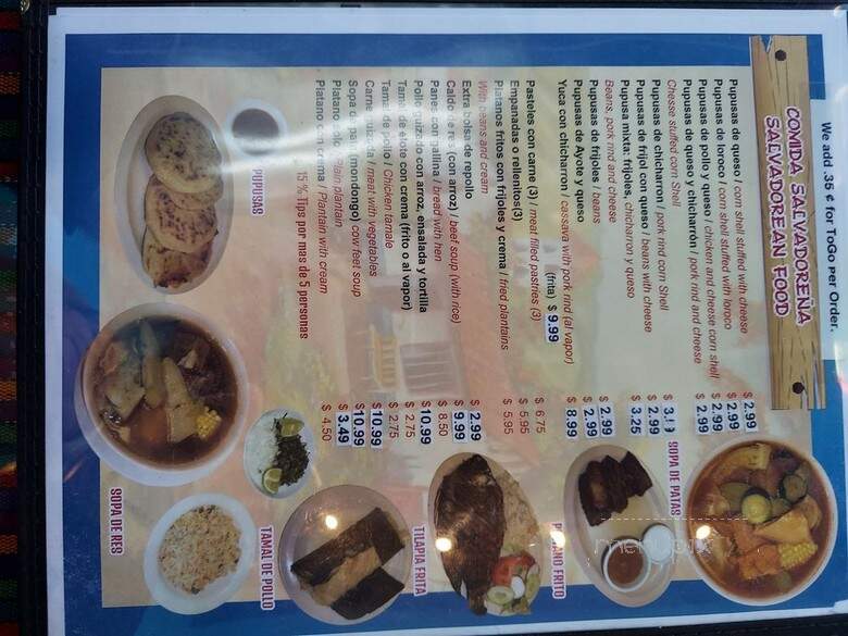 Pupuseria Restaurant Cuscatle - Chicago, IL menu_pic