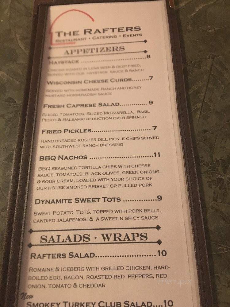 Rafters Restaurant - Lena, IL menu_pic