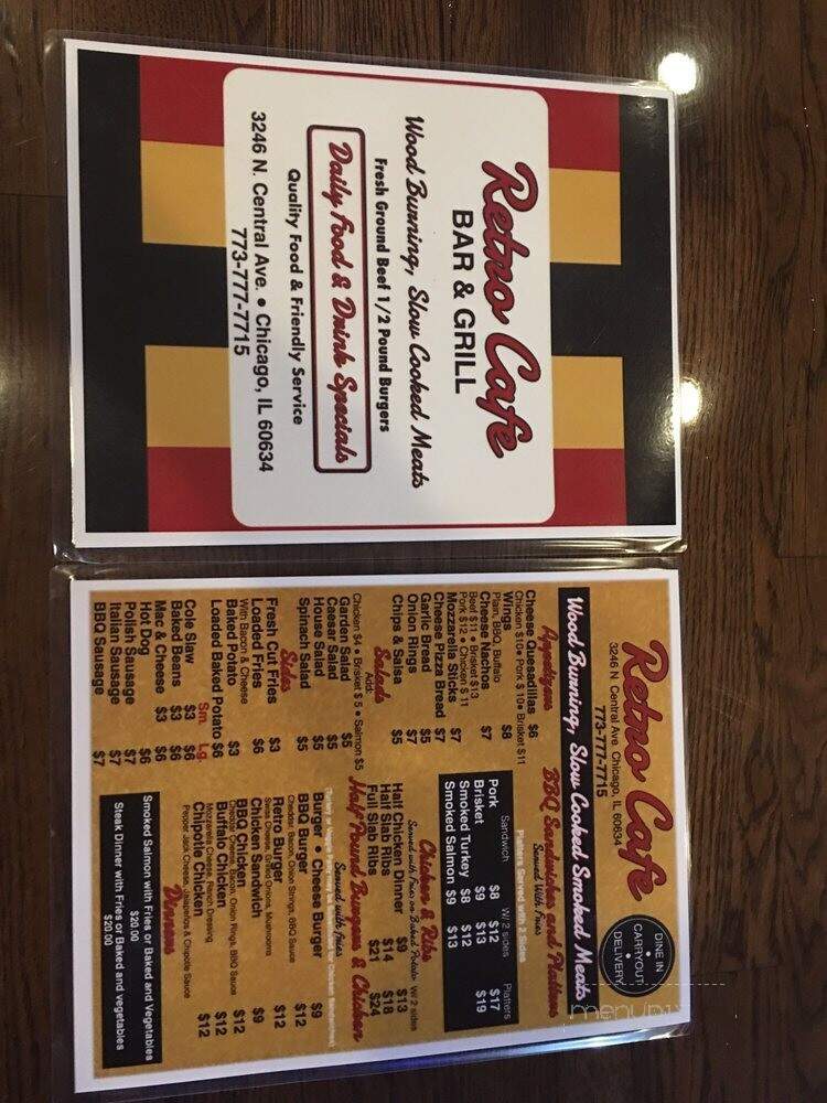 Retro Cafe & Restaurant - Chicago, IL menu_pic