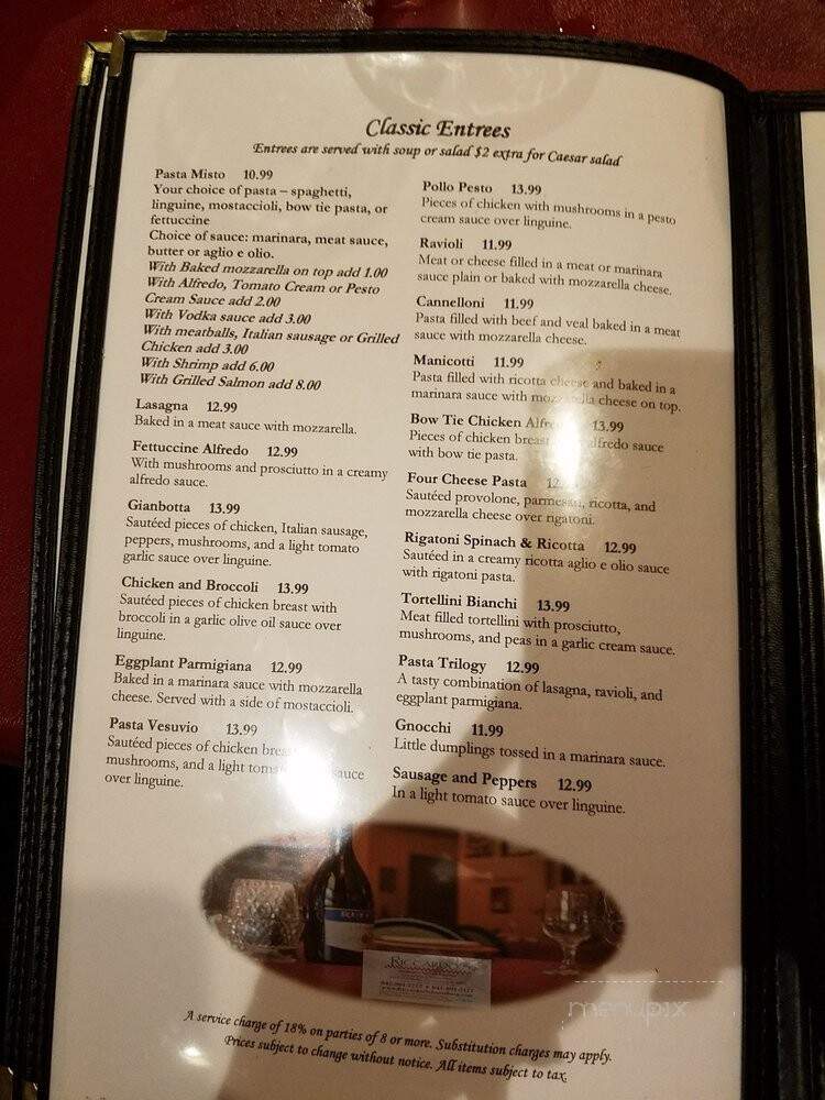 Riccardo's Ristorante - Schaumburg, IL menu_pic