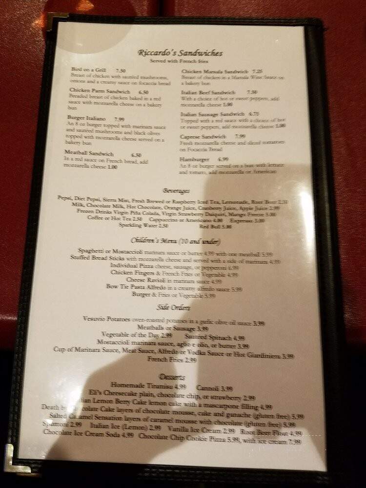 Riccardo's Ristorante - Schaumburg, IL menu_pic