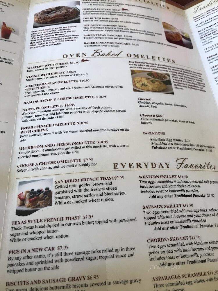 Richard Walker's Pancake House - Schaumburg, IL menu_pic