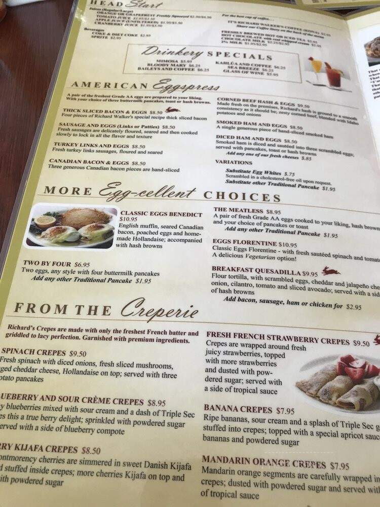 Richard Walker's Pancake House - Schaumburg, IL menu_pic