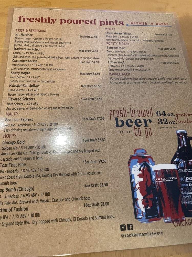 Rock Bottom Restaurant & Brwry - Chicago, IL menu_pic