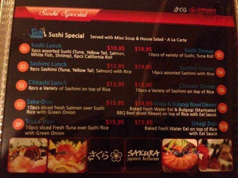 Sakura Japanese Restaurant - Naperville, IL menu_pic
