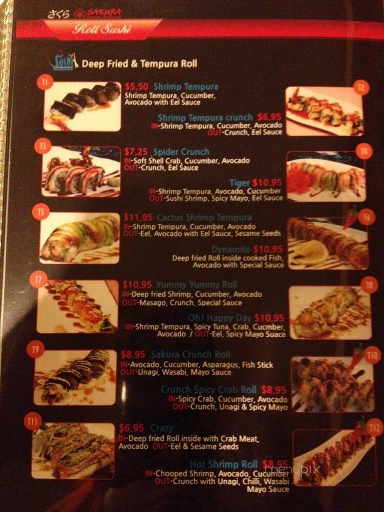 Sakura Japanese Restaurant - Naperville, IL menu_pic