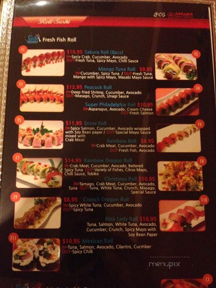Sakura Japanese Restaurant - Naperville, IL menu_pic