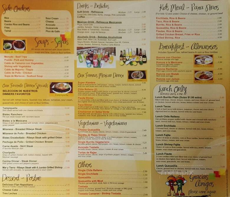 Salitre Restaurant - Schiller Park, IL menu_pic