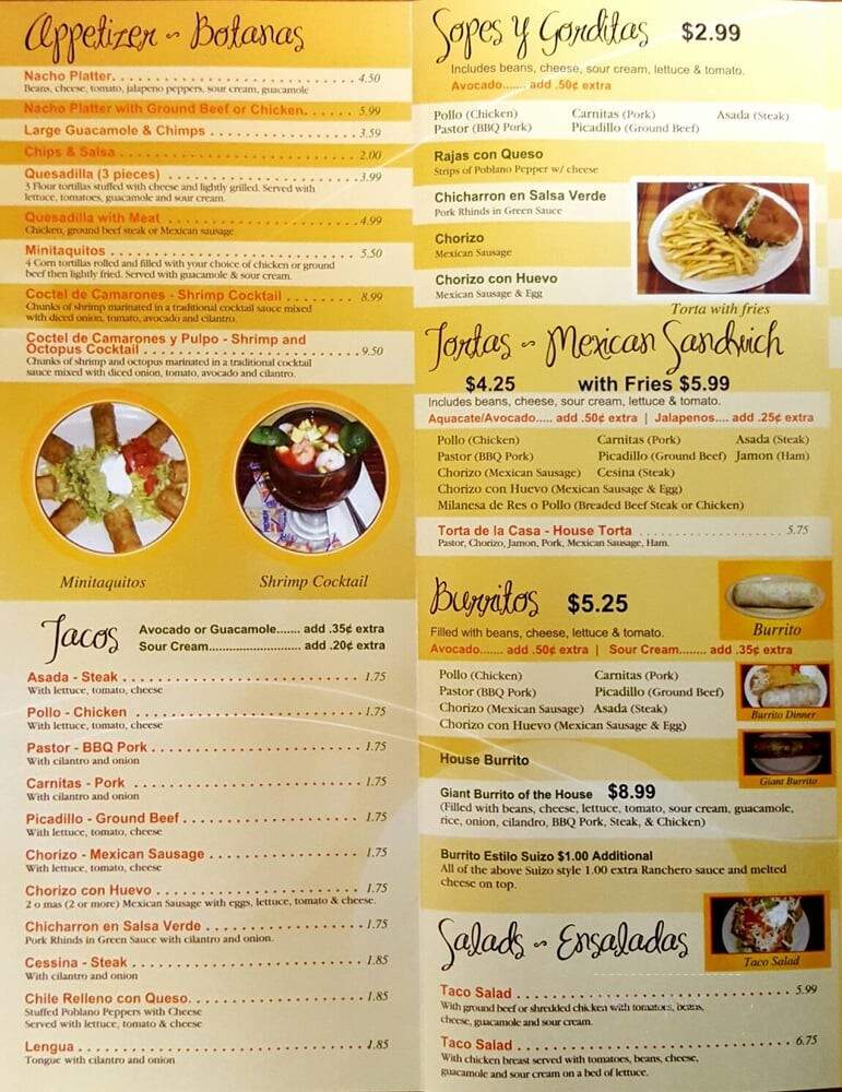 Salitre Restaurant - Schiller Park, IL menu_pic