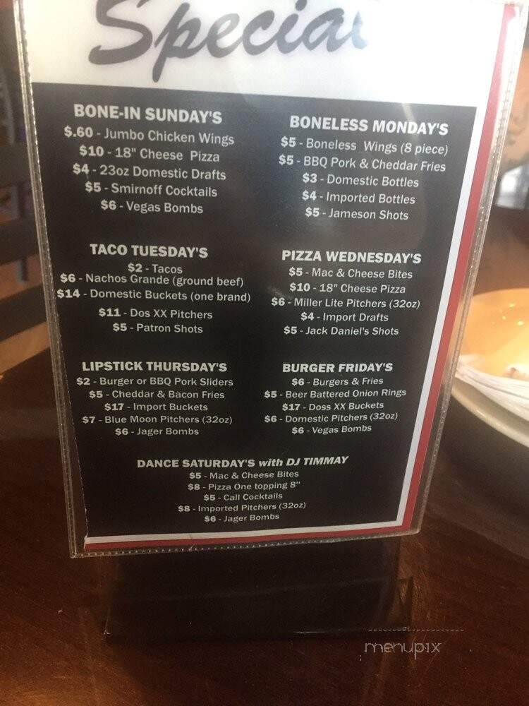 Sneaker's Sports Bar & Grill - Franklin Park, IL menu_pic