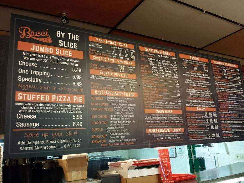 Bacci Pizzeria - Schiller Park, IL menu_pic