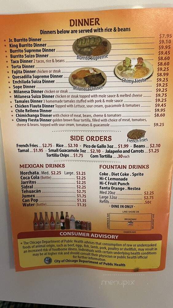 Taco & Burrito House - Chicago, IL menu_pic