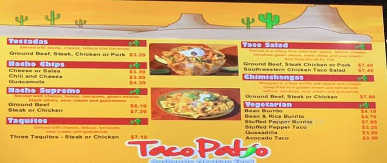 Taco Patio - Bellwood, IL menu_pic