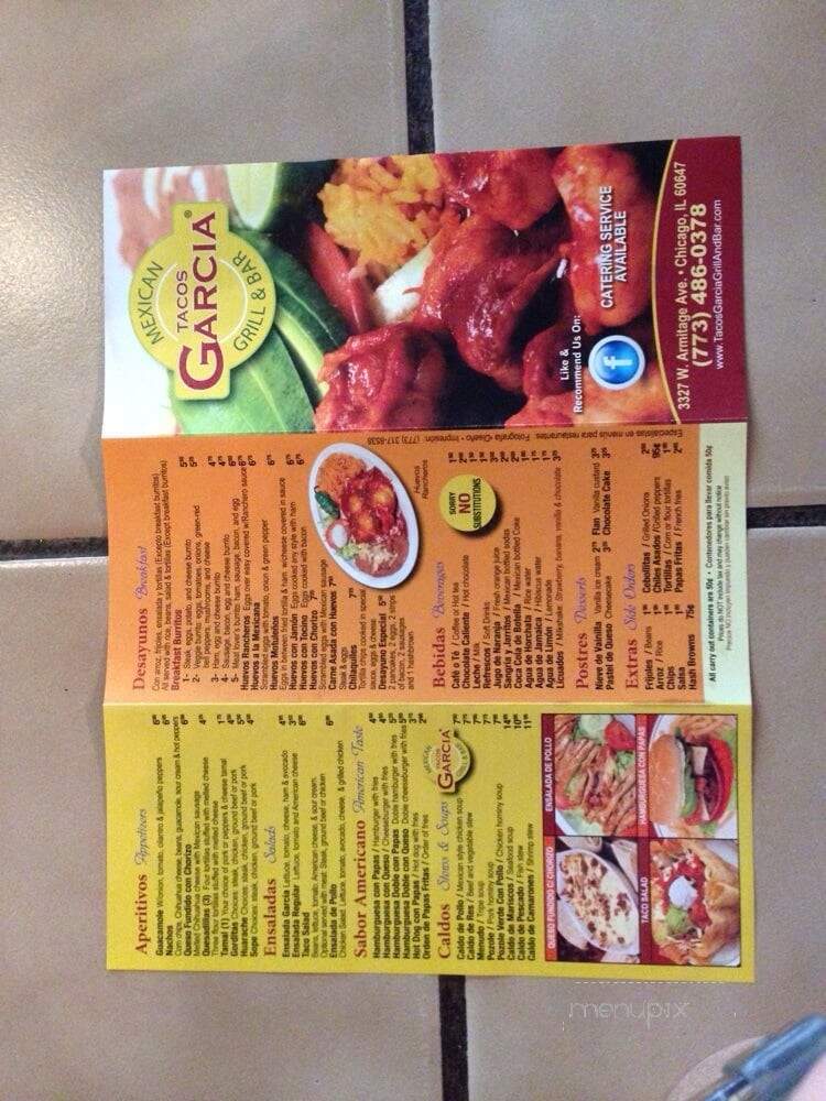 Tacos Garcias - Chicago, IL menu_pic