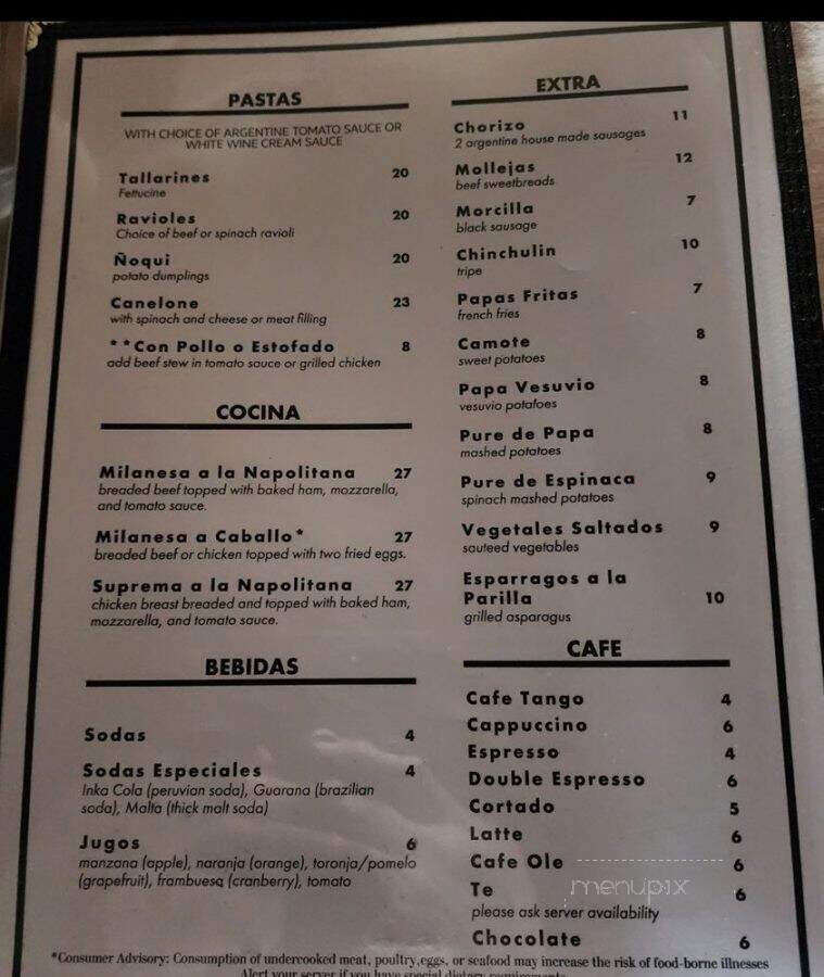 Tango Sur - Chicago, IL menu_pic