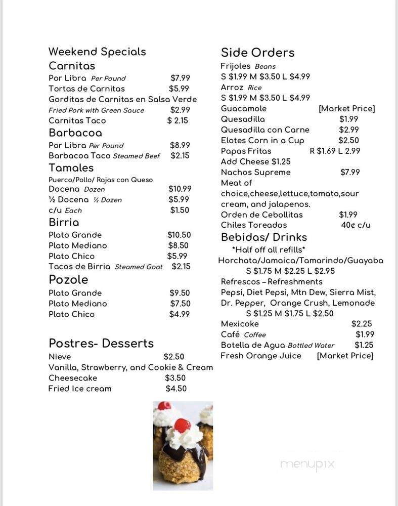 Taqueria Durango Restaurant - Blue Island, IL menu_pic
