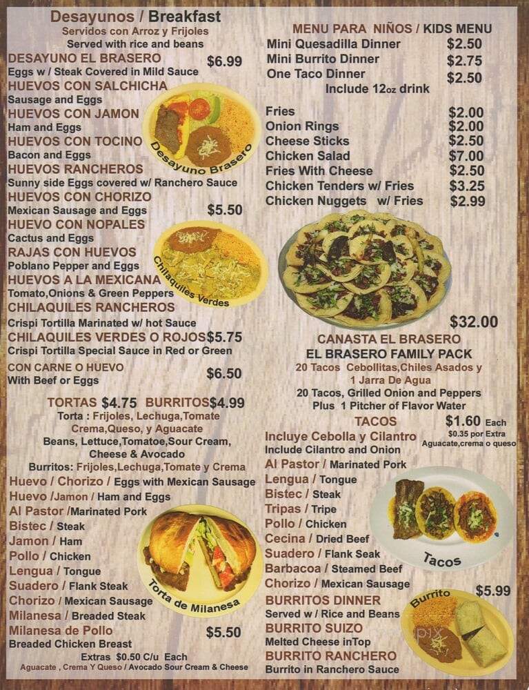 Taqueria El Brasero - Aurora, IL menu_pic