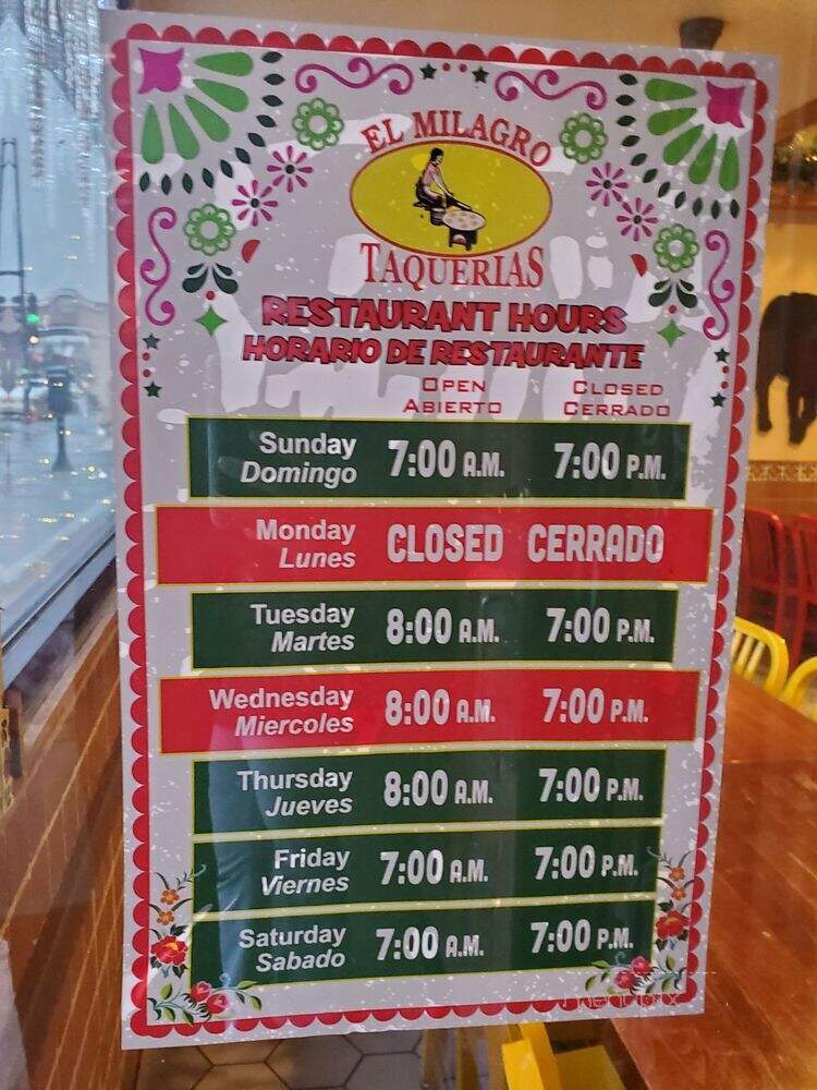 Taqueria El Milagro - Chicago, IL menu_pic