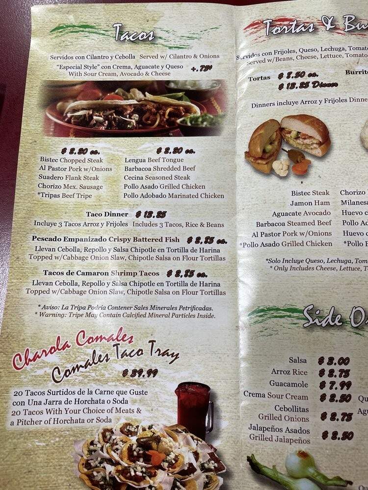 Taqueria Los Comales - Niles, IL menu_pic