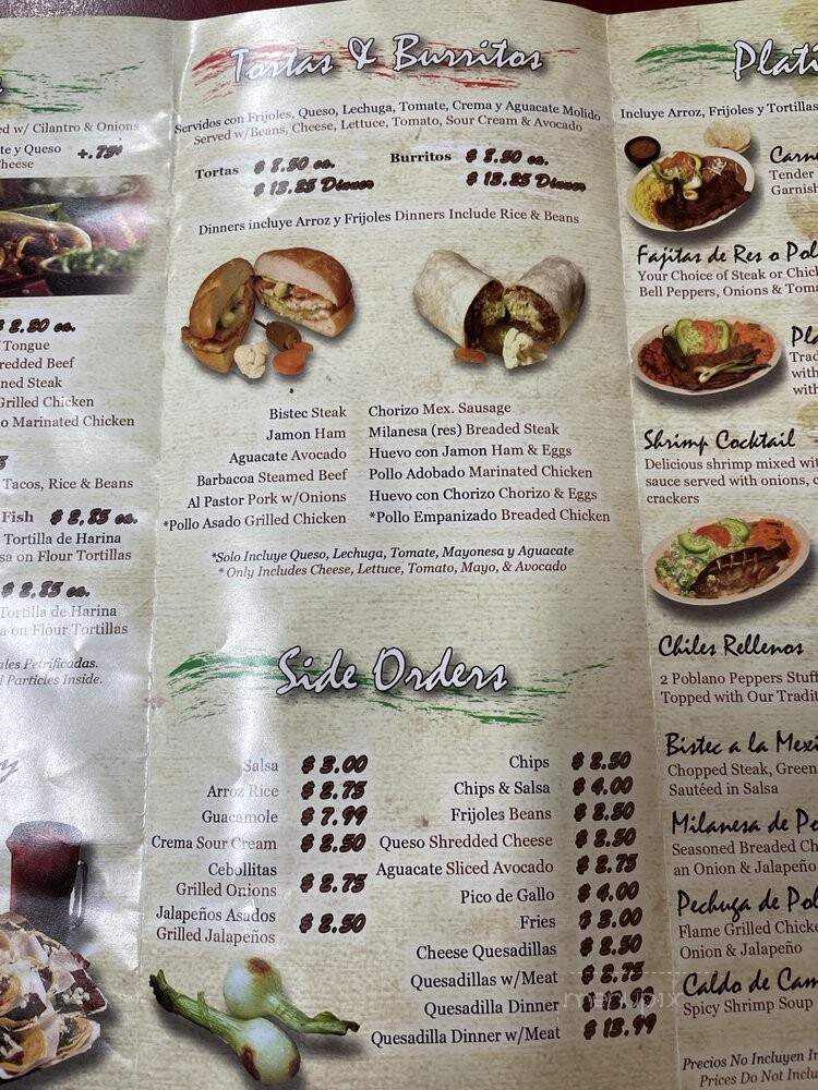 Taqueria Los Comales - Niles, IL menu_pic