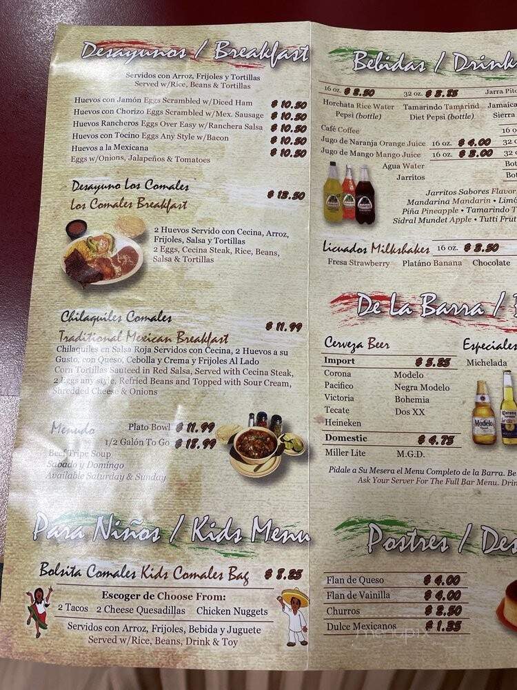 Taqueria Los Comales - Niles, IL menu_pic