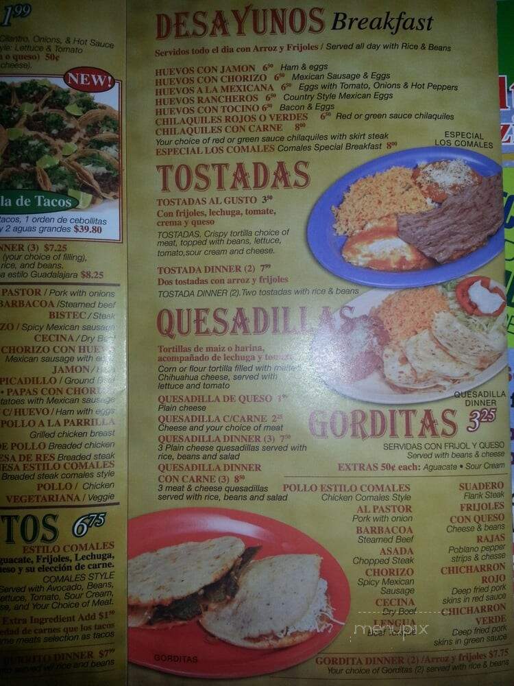 Taqueria Los Comales - Chicago, IL menu_pic