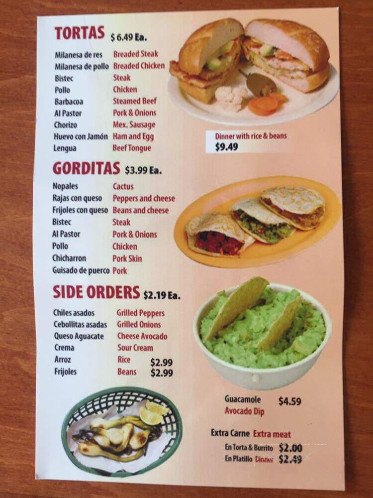 Taqueria Los Comales - Chicago, IL menu_pic