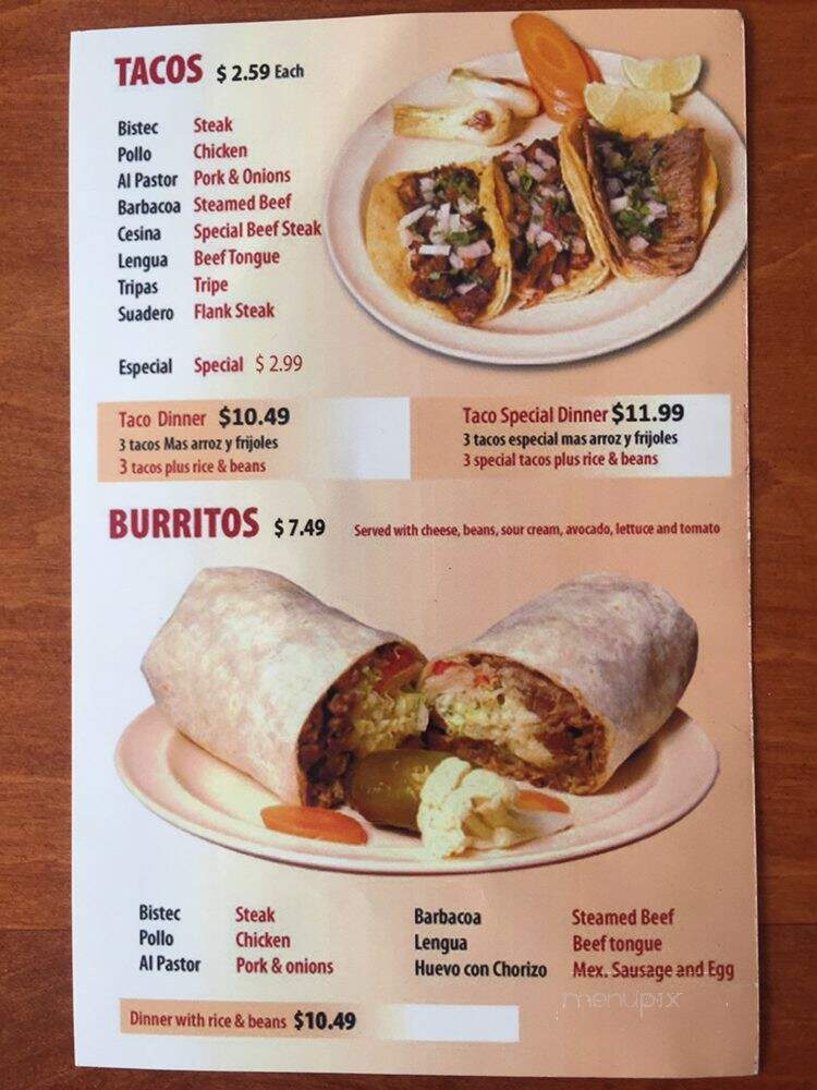 Taqueria Los Comales - Chicago, IL menu_pic