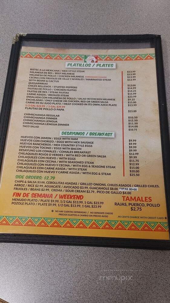Taqueria Los Comales - Chicago, IL menu_pic