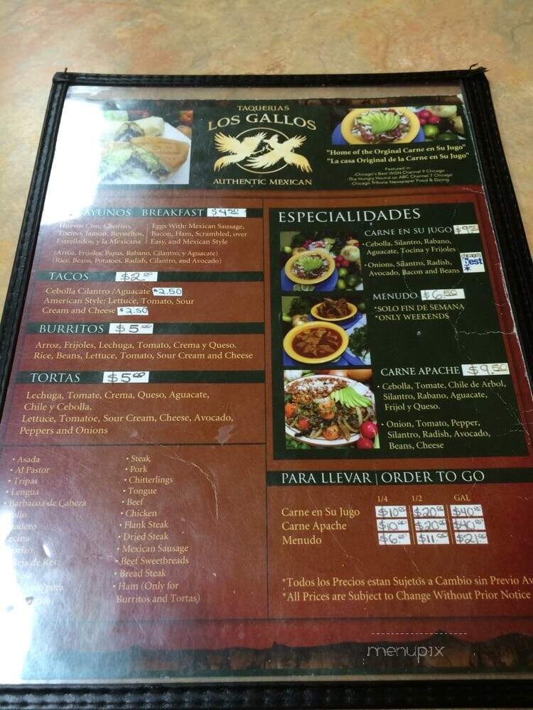 Taqueria Los Gallos - Chicago, IL menu_pic