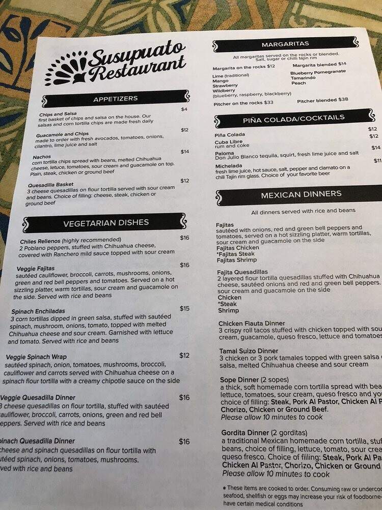Taquria Susupuato Restaurant - Chicago, IL menu_pic