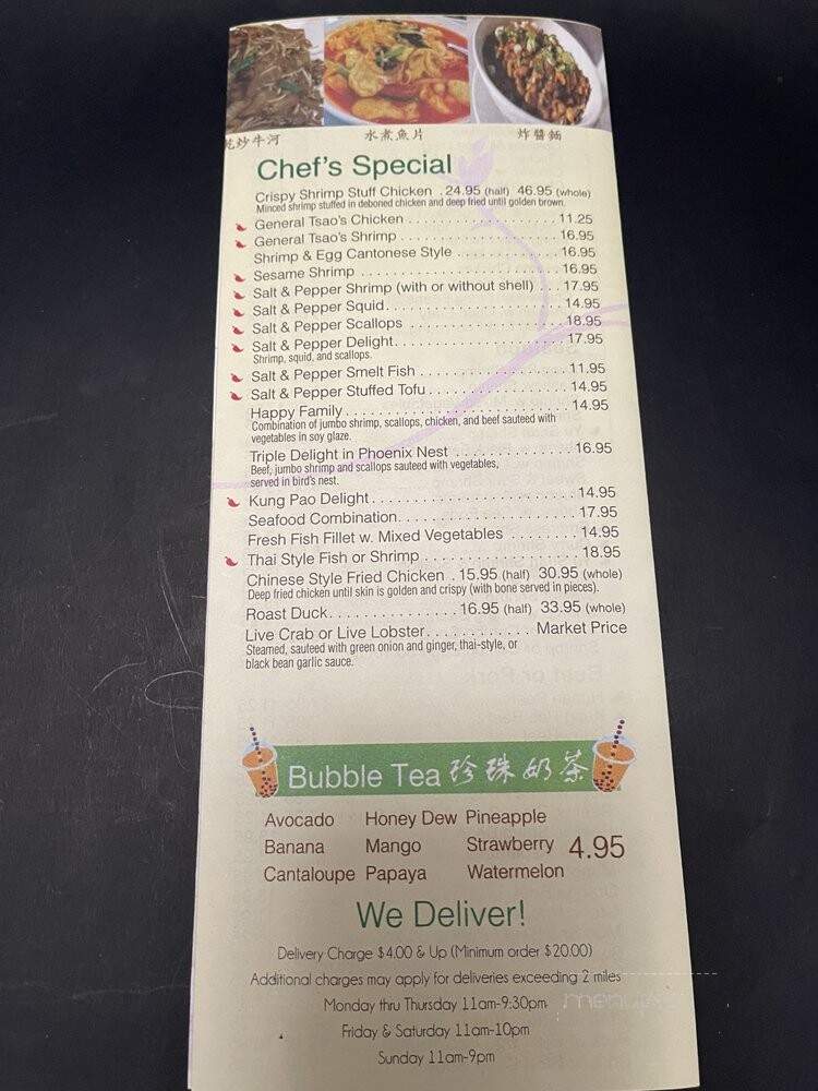 Tasty Cuisine Chinese Restaurant - Des Plaines, IL menu_pic