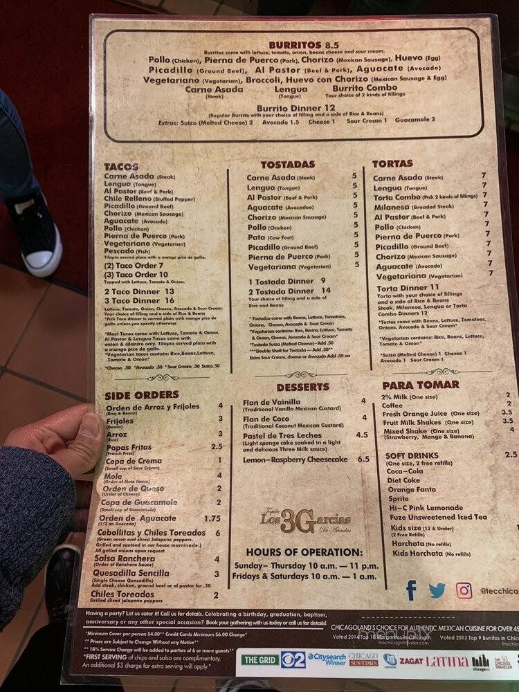 Tecalitlan Restaurant - Chicago, IL menu_pic