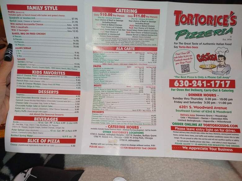 Tortorice's Pizzeria - Downers Grove, IL menu_pic