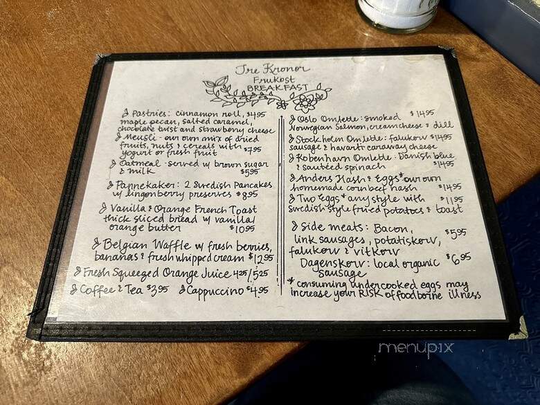 Tre Kronor - Chicago, IL menu_pic